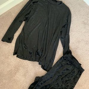 Plus size velvet set